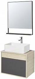 Акватон Мебель для ванной Лофт Урбан 65 графит\орегон, Мила прямоугольная – фотография-1
