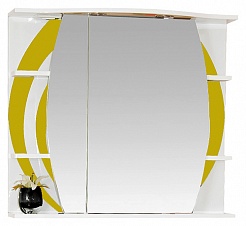 Misty Зеркальный шкаф Каролина 80 L желтое стекло – фотография-1