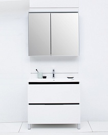 De Aqua Мебель для ванной Ариетта 90, зеркало-шкаф Алюминиум – фотография-19