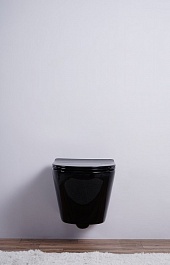 Esbano Унитаз Azalea подвесной безободковый черный – фотография-5