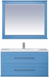 Misty Мебель для ванной Марта 100 подвесная голубая – фотография-1