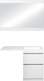 Style Line Мебель для ванной Даллас 115 R Люкс Plus 2 ящика подвесная белая – фотография-4