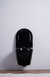 Esbano Унитаз Azalea подвесной безободковый черный – фотография-3