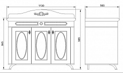 Водолей Мебель для ванной "Анжелика 110" F-1 коричневая – фотография-6