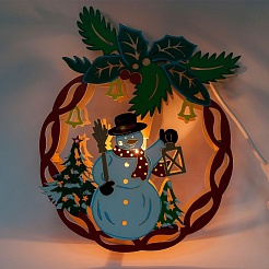 Feron Деревянная световая фигура Новогодний шар со снеговиком LT068 – фотография-2