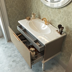  Мебель для ванной Decora 100 жемчужно-бежевый – фотография-2