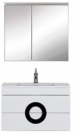 De Aqua Мебель для ванной Форма 80, зеркало-шкаф Алюминиум – фотография-1