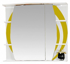 Misty Зеркальный шкаф Каролина 80 R желтое стекло – фотография-1