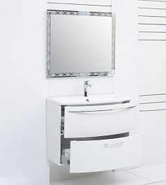 De Aqua Мебель для ванной Лонг 90, зеркало Тренд – фотография-5