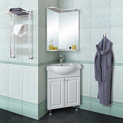 Runo Мебель для ванной Классик 65 угловая белая – фотография-3
