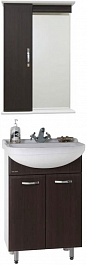 Водолей Мебель для ванной Классик 50 венге, зеркало-шкаф с подсветкой – фотография-1