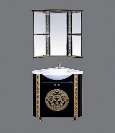 Misty Зеркальный шкаф Olimpia Lux 60 угловой R черная патина – фотография-3