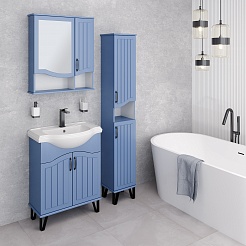 Runo Мебель для ванной Марсель 65 синяя – фотография-8