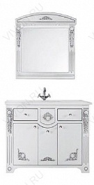 Водолей Зеркало "Версаль 95" белое/серебро – фотография-2