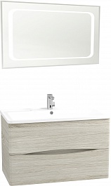 Водолей Мебель для ванной Adel 100 подвесная ореховый дубослив светлый – фотография-1