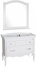 ASB-Woodline Мебель для ванной Модерн 105 белый (патина серебро) – фотография-1