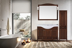 ASB-Woodline Мебель для ванной Салерно 105 антикварный орех, массив ясеня – фотография-10