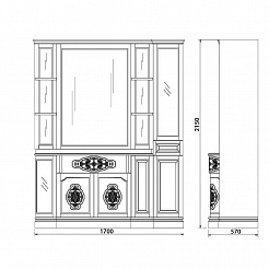 Demax Мебель для ванной "Париж 170" R вишня (172021) – фотография-11