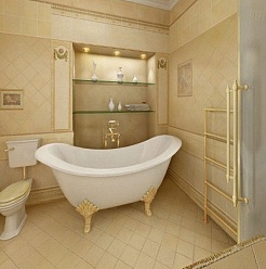 Фэма Чугунная ванна "Julietta", ножки золото, RAL, матовое покрытие – фотография-3
