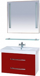 Misty Мебель для ванной Эмилия 90 подвесная красная – фотография-1