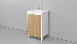 Velvex Мебель для ванной Klaufs 50 напольная белая/дерево – фотография-3