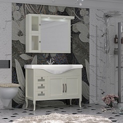Opadiris Зеркало для ванной Мираж 80 с козырьком, слоновая кость – фотография-4