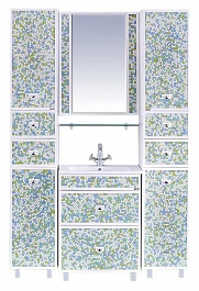 Misty Мебель для ванной Жемчужина 60 бело-голубая мозаика – фотография-1