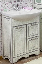 Sanflor Мебель для ванной Адель 65 белая, патина серебро – фотография-2