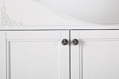ASB-Woodline Мебель для ванной Салерно 105 белый (патина серебро), массив ясеня – фотография-4