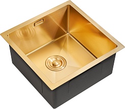 Milacio Мойка кухонная Denia 44 Steel золото брашированное – фотография-1