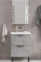 Volna Мебель для ванной Twing 60.2Y белая/бетон – фотография-1