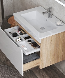Vigo Мебель для ванной Grani 600-0-1 подвесная белая/дуб сонома – фотография-7
