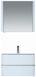 Am.Pm Зеркальный шкаф Sensation 80 R, с подсветкой, светло-голубой, глянец – фотография-4