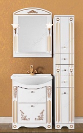 Водолей Мебель для ванной "Кармен 85" 2 ящика, белая/золото – фотография-3