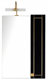 Aquanet Зеркальный шкаф "Честер 60" черный/золото – фотография-3