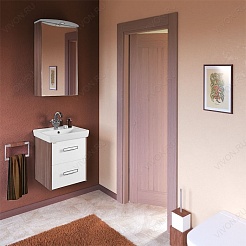 Водолей Мебель для ванной Мона 55 L с ящиками ясень – фотография-2