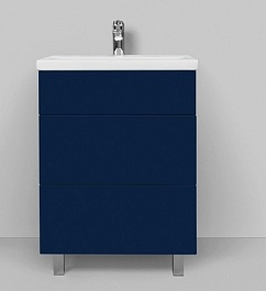 Am.Pm Мебель для ванной Gem 60 глубокий синий, напольная, с 2 ящиками – фотография-7