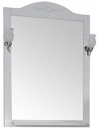 ASB-Woodline Зеркало для ванной Флоренция Квадро 60 патина, серебро, массив ясеня – фотография-1