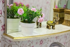 Sanflor Мебель для ванной Адель 82 L белая, патина золото – фотография-5