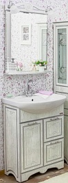 Sanflor Мебель для ванной Адель 65 белая, патина серебро – фотография-1
