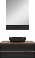 Brevita Мебель для ванной Dakota 100 подвесная дуб галифакс олово/черный кварц