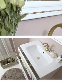 Атолл Мебель для ванной Валери 80 белая/золото – фотография-3