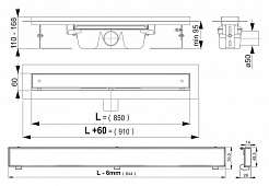 Alcaplast Душевой лоток "APZ7-Floor 850" с решеткой и опорами – фотография-5
