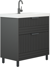 Corozo Мебель для ванной Терра 80 Фостер графит матовый – фотография-3