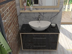 Какса-а Мебель для ванной Бруклин 100 черный мрамор – фотография-7