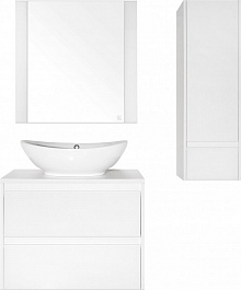 Style Line Пенал для ванной напольный Монако 36 осина бел/бел лакобель, PLUS – фотография-4