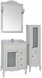 ASB-Woodline Зеркало для ванной Флоренция Квадро 60 патина, серебро, массив ясеня – фотография-2