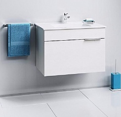 Aqwella Мебель для ванной Бриг 75 подвесная, белая, зеркало-шкаф – фотография-4