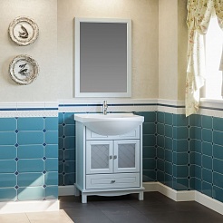 Opadiris Зеркало для ванной Омега 65 голубое – фотография-2