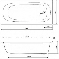 Cezares Акриловая ванна Piave 150x70 – фотография-3
